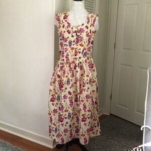 Chandni Vintage Floral Midi Dress Large